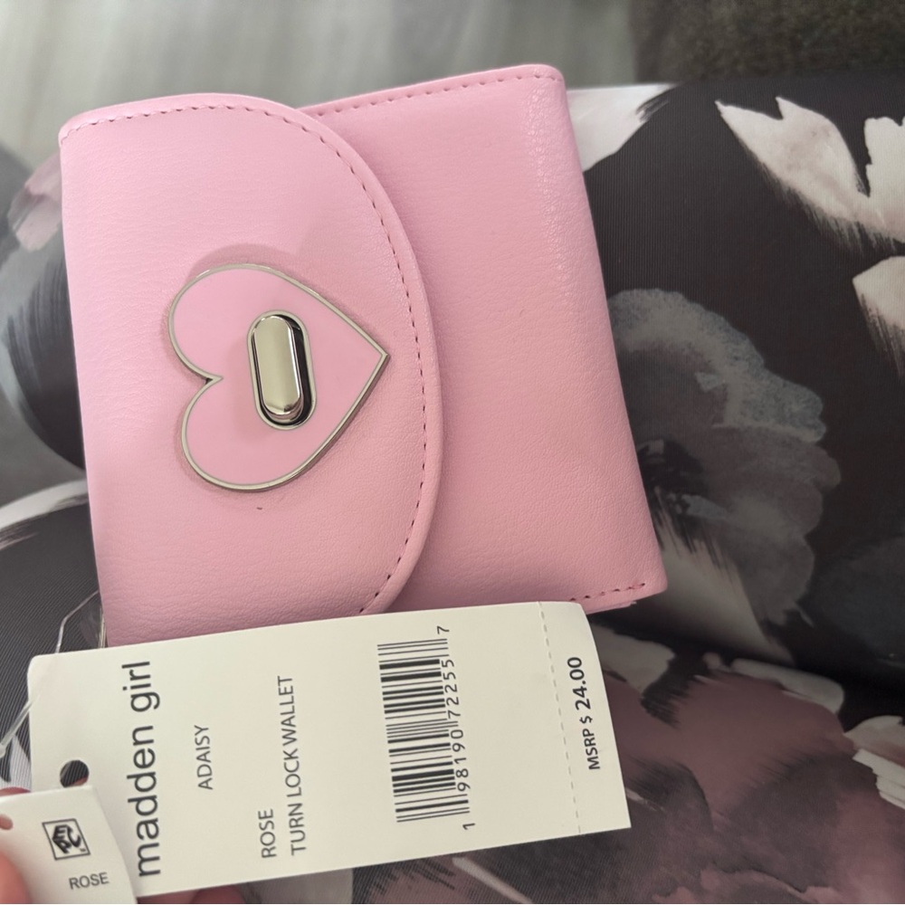 Madden Girl Pink Turn Lock Wallet